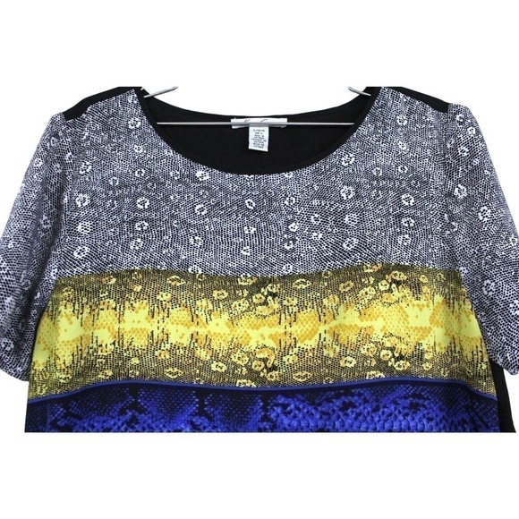 Kenneth Cole Snakeskin Print Blouse Career L NWOT Bright Colors animal Print - Picture 2 of 4